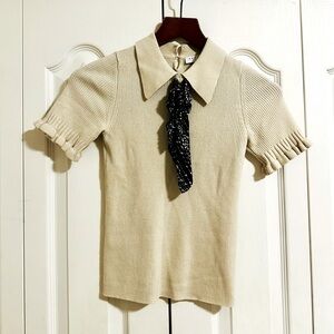 Sandro cute short sleeve knitted top